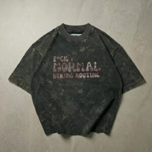 VIRODH bottle green acid wash oversized boxy t-shirt by Freaqrew India