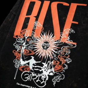 AARAMBH brown acid wash oversized sweatshirt by Freaqrew India