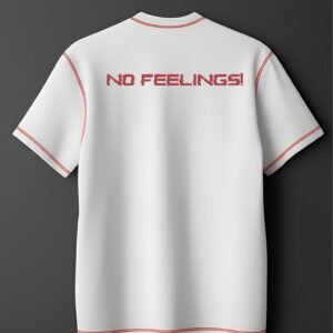 220 GSM French Terry white oversized tee with red stitching