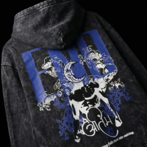 ANTIM black acid wash oversized hoodie by Freaqrew India