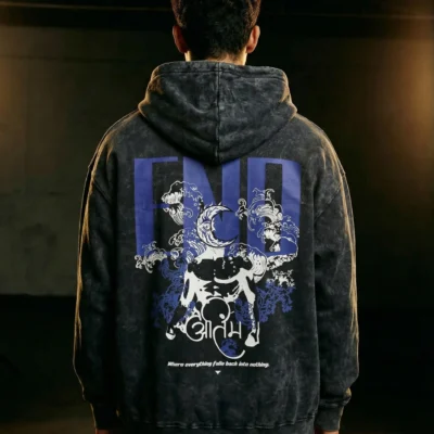 Moon God artwork hoodie oversized streetwear – ANTIM