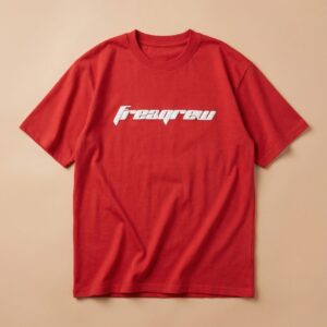 Thrid Eye red oversized puff-print t-shirt by Freaqrew India